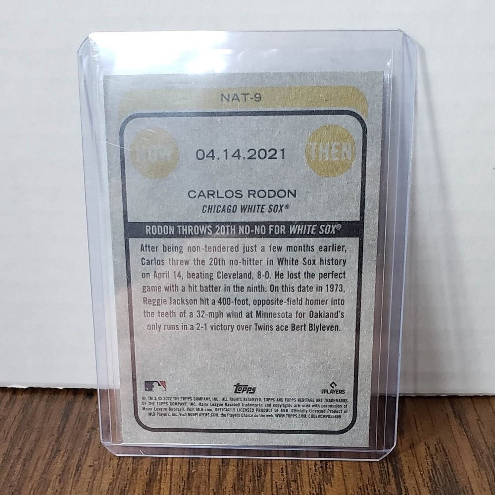 2022 TOPPS Heritage High Number Now and Then #NAT-9 Carlos Rodon - Picture 3 of 4